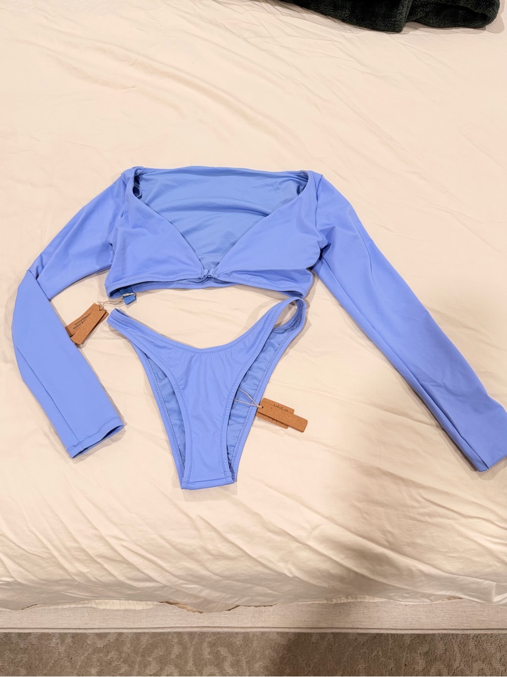 SKIMS Periwinkle Blue Long Sleeve Bikini Set